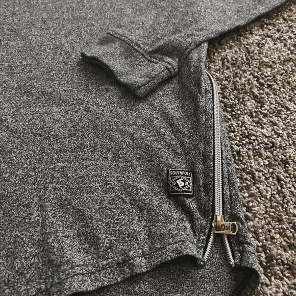 South Pole Kids Gray Hoodie L 14/16 Side Zips - Picture 3 of 9